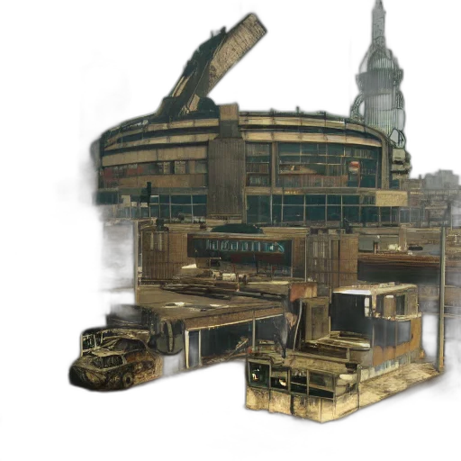 building, weapon, concept art, 3d render transparent PNG cut-out