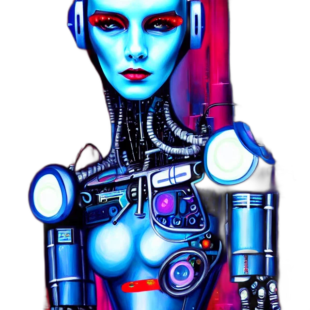 robot, cyberpunk, concept art, comic book art transparent PNG cut-out
