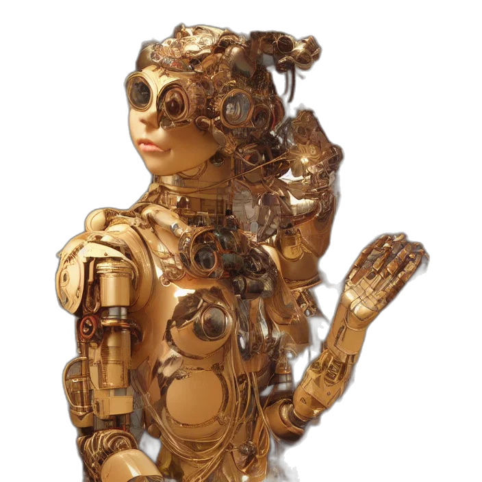 robot, jewelry, concept art, 3d render transparent PNG cut-out