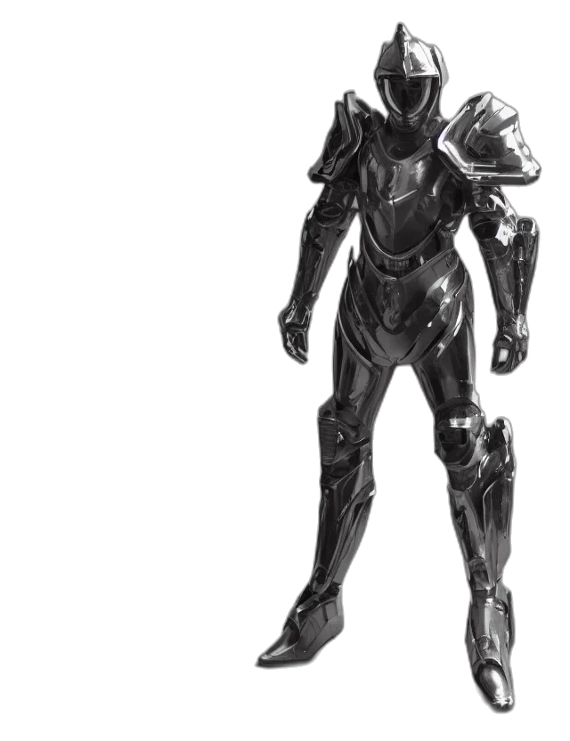 robot, concept art, comic book art, fantasy art, cyberpunk, monochrome, dark, full transparent PNG cut-out