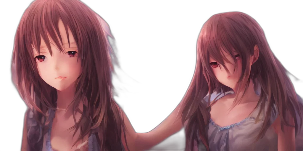 hair, dress, face, creature, anime, photorealistic, 3d render, concept art transparent PNG cut-out