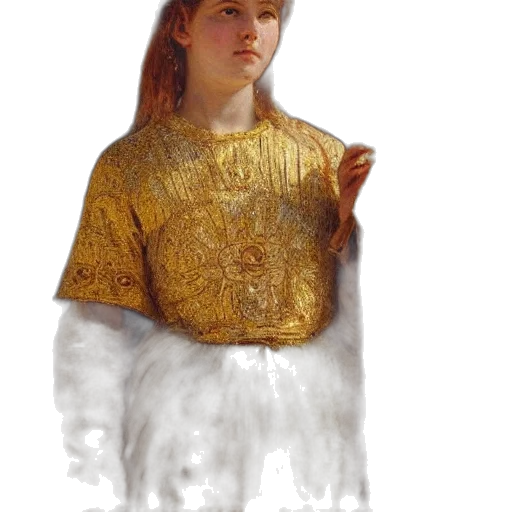 dress, face, crown, staff transparent PNG cut-out