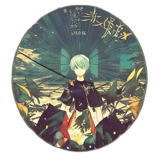 anime, concept art, fantasy art, monochrome transparent PNG cut-out