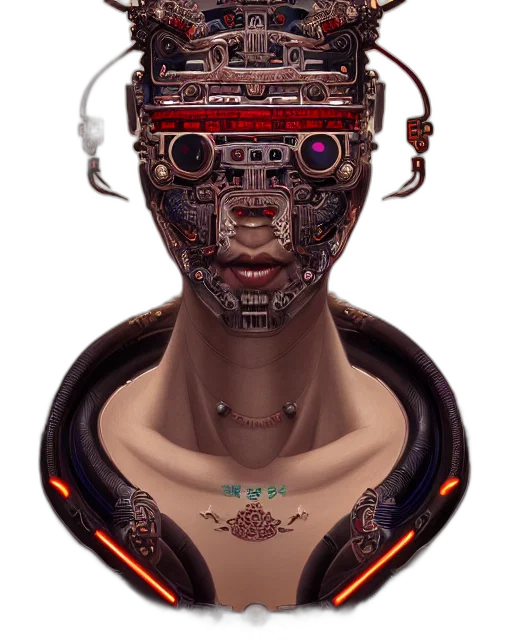 robot, mask, face, creature, cyberpunk, concept art, 3d render, photorealistic transparent PNG cut-out