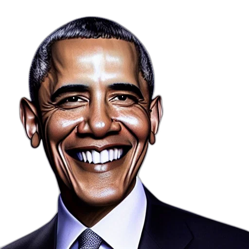 face, photorealistic, cartoon, 3d render, comic book art, swag, obama transparent PNG cut-out
