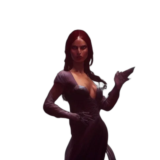 dress, staff, creature, weapon transparent PNG cut-out