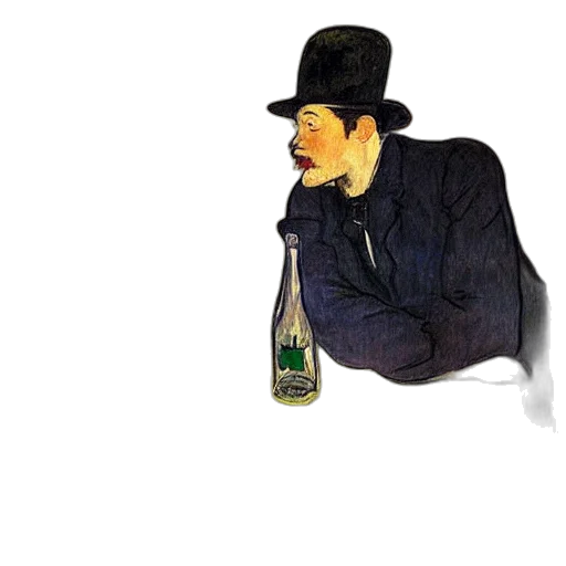 bottle, staff, hat, jacket, concept art, pixel art, 3d render, photorealistic transparent PNG cut-out