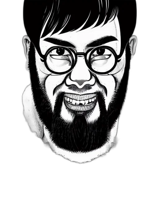 face, cartoon, comic book art, pencil sketch transparent PNG cut-out