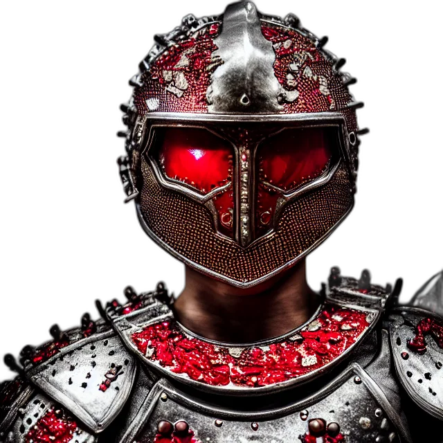 mask, robot, sword, face, 3d render, fantasy art, concept art, photorealistic transparent PNG cut-out