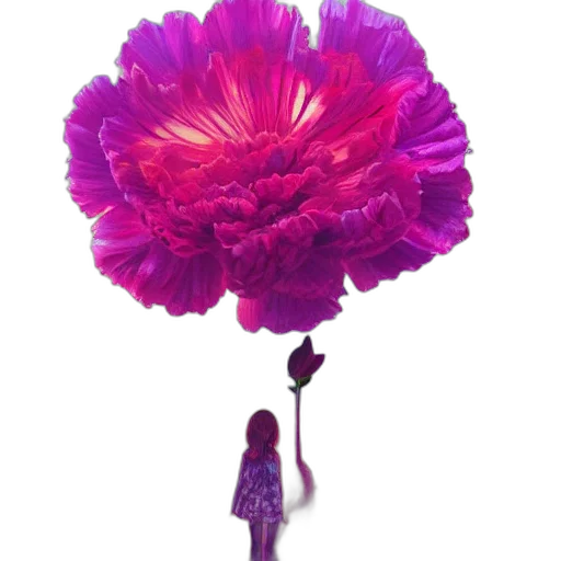 flower, umbrella, dress, staff transparent PNG cut-out