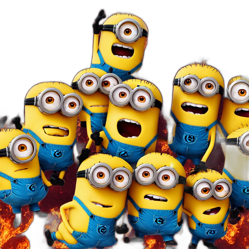 3d render, ultradetailed, illustration, minions transparent PNG cut-out