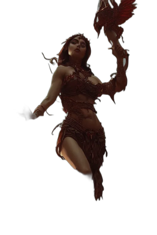 dress, creature, staff, hair, concept art, fantasy art, comic book art, photorealistic transparent PNG cut-out