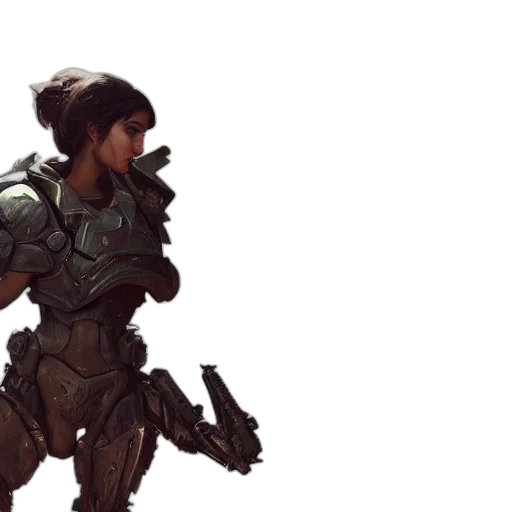 robot, weapon, face, concept art transparent PNG cut-out