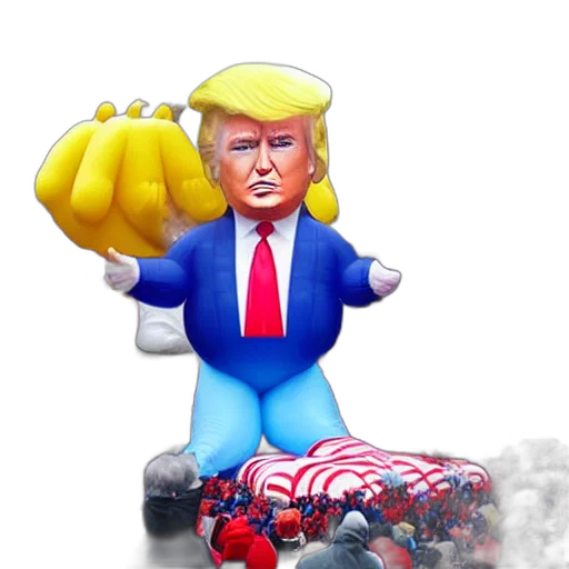 weapon, concept art, cartoon, fire, inflatable, donald, trump, balloon transparent PNG cut-out