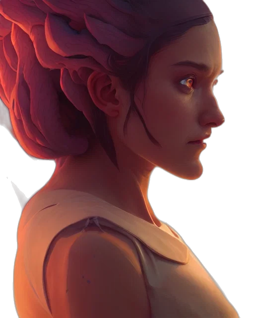 crown, face, robot, concept art, fantasy art, comic book art, photorealistic, neon lights transparent PNG cut-out