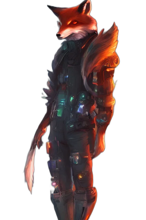 jacket, staff, robot, weapon transparent PNG cut-out