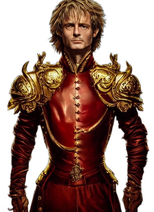 jacket, crown, staff, fantasy art transparent PNG cut-out