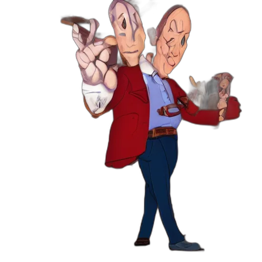 jacket, staff, mask, cartoon transparent PNG cut-out