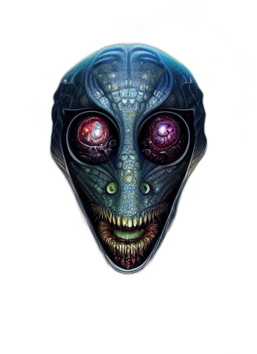 mask, face, robot, creature, concept art, cyberpunk, fantasy art, comic book art transparent PNG cut-out
