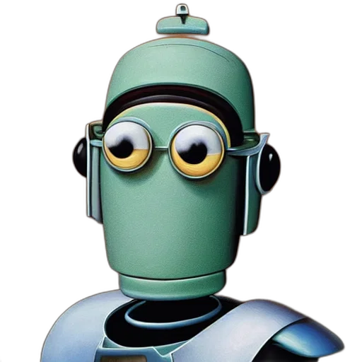 robot, 3d render, concept art, cartoon, bender, futurama, vladimir, kush transparent PNG cut-out