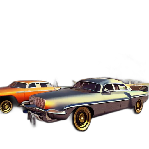 car, concept art, 3d render, photorealistic, watercolor, parked, retro, futuristic transparent PNG cut-out