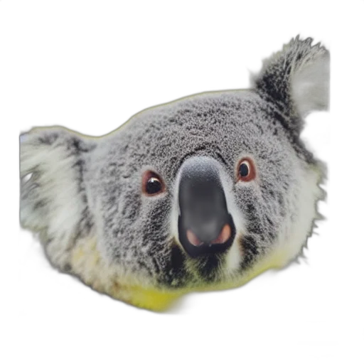 animal, creature, hat, dragon, photorealistic, 3d render, polaroid, koala transparent PNG cut-out