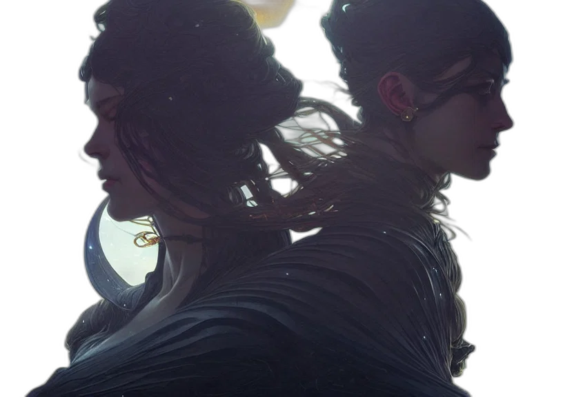 crown, hair, cyberpunk, concept art transparent PNG cut-out