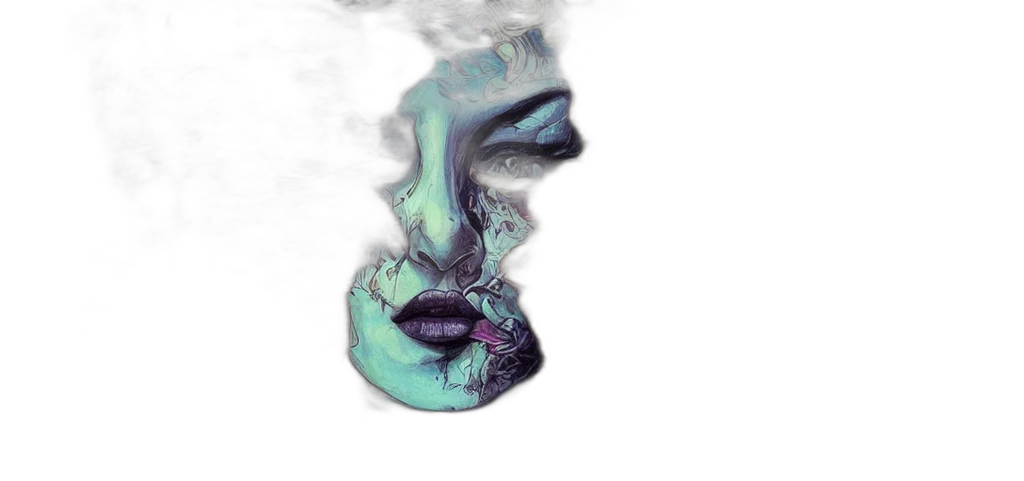 mask, face, crown, hair, photorealistic, watercolor, vaporwave, 3d render transparent PNG cut-out