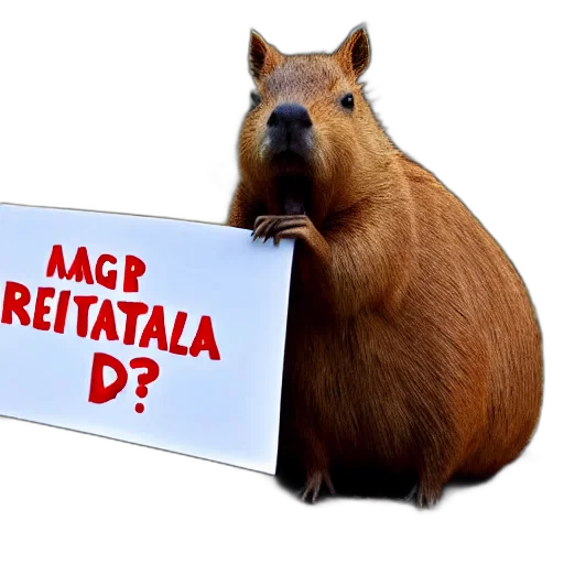 animal, 3d render, realistic, high, quality, photo, capybara, holding transparent PNG cut-out
