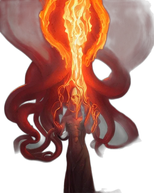 creature, hair, dragon, staff transparent PNG cut-out