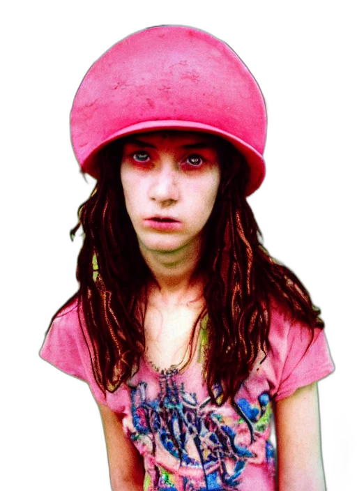 hat, face, jacket, hair, photorealistic, concept art, red, neon transparent PNG cut-out