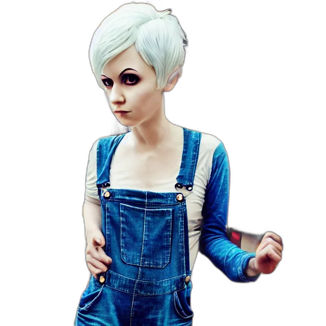 dress, jacket, robot, concept art, cartoon, photorealistic, pixel art, blue transparent PNG cut-out