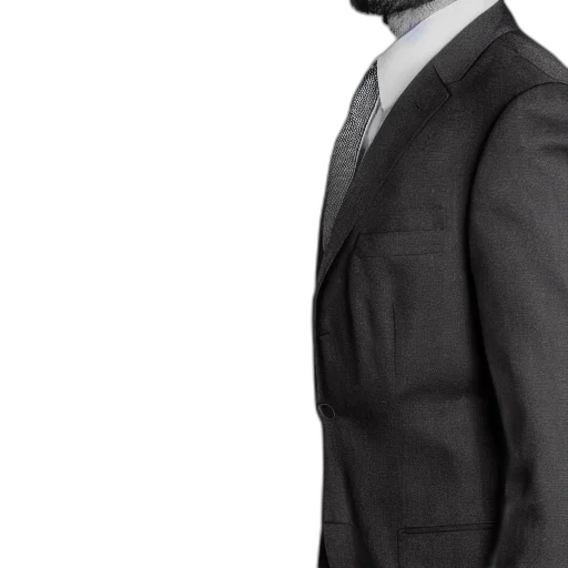 staff, jacket, face, photorealistic, full, shot, photograph, black transparent PNG cut-out