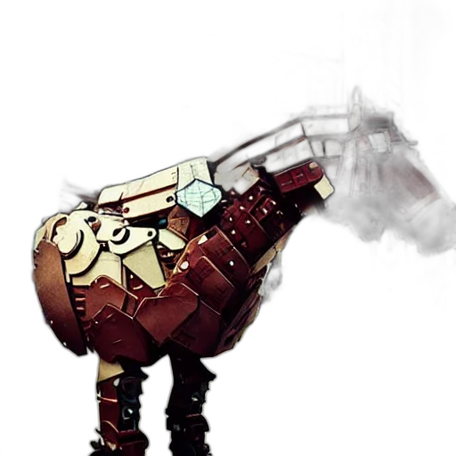 robot, weapon, animal, dragon, concept art, fantasy art, 3d render, pixel art transparent PNG cut-out