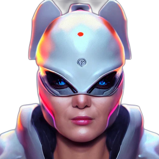 robot, face, mask, 3d render transparent PNG cut-out