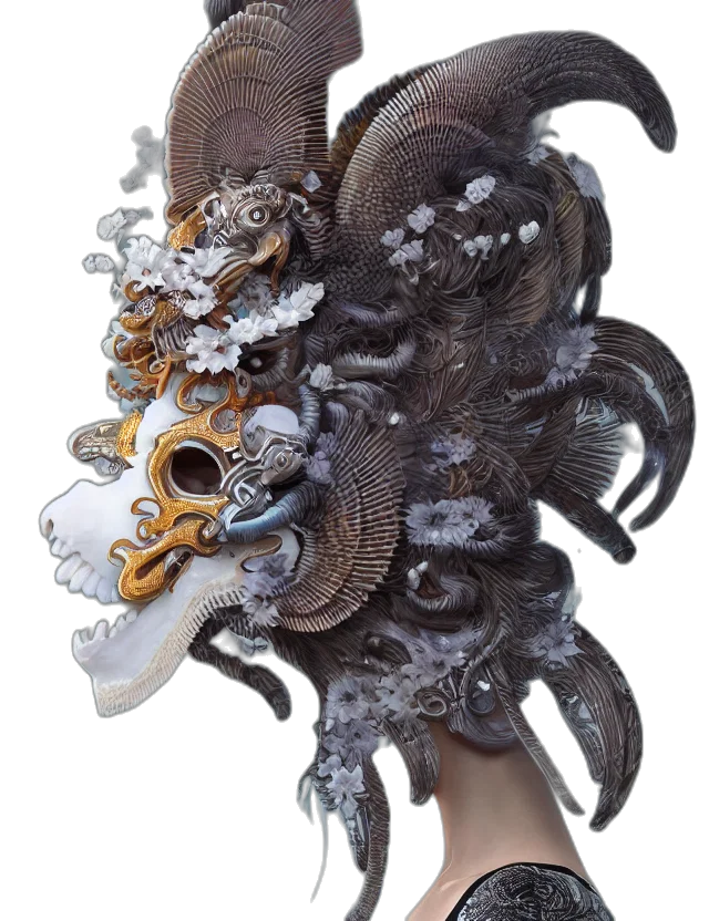 jewelry, crown, mask, staff transparent PNG cut-out