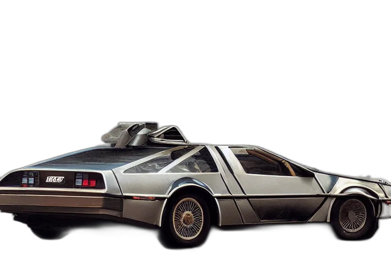 car, robot, concept art, 3d render, photograph, delorean, sleek, spoiler transparent PNG cut-out