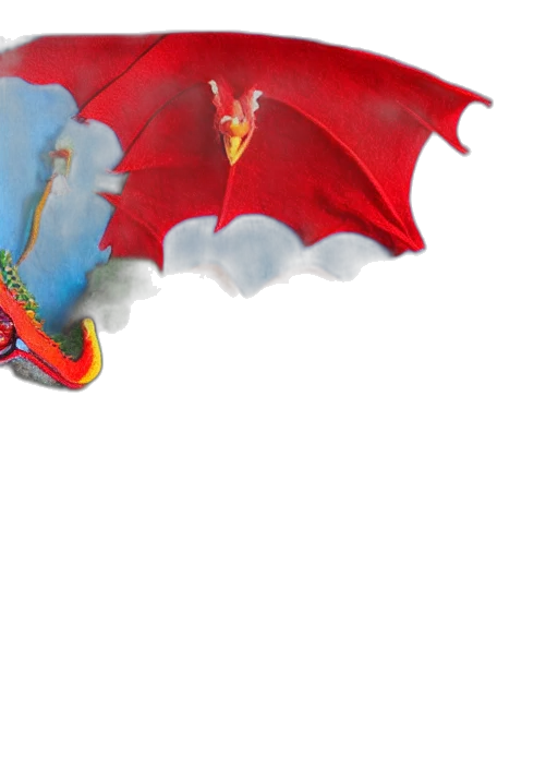 umbrella, dragon, staff, 3d render, concept art, fantasy art, photorealistic, colorful transparent PNG cut-out
