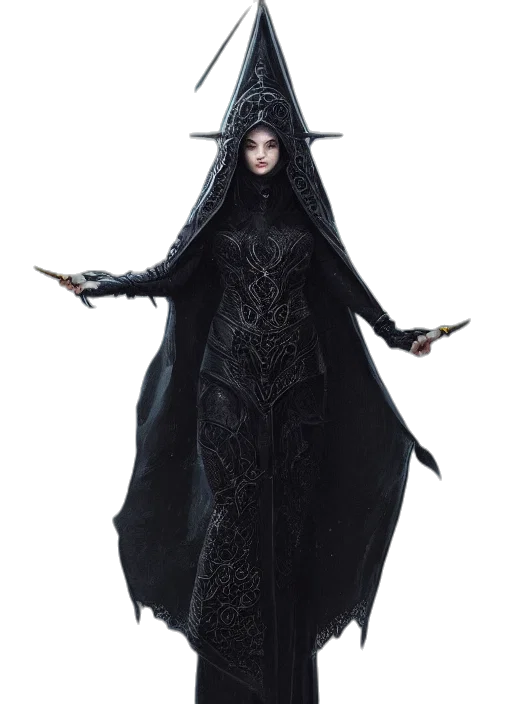 dress, staff, concept art, fantasy art transparent PNG cut-out