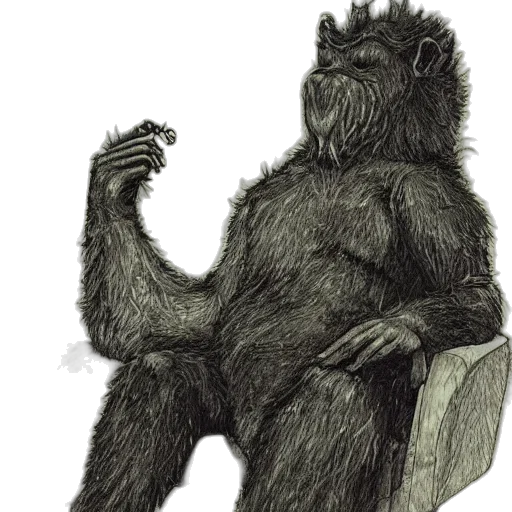 animal, creature, staff, concept art, photorealistic, pencil sketch, fantasy art, forest transparent PNG cut-out