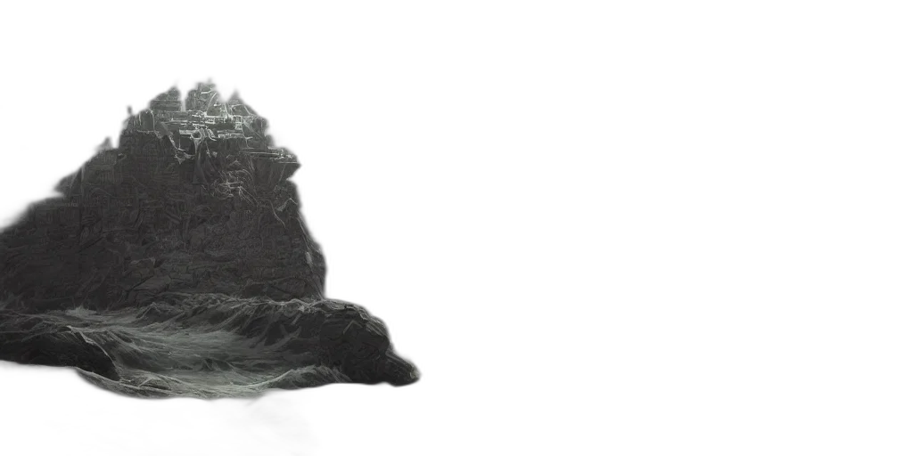 hat, shoes, crown, mask, 3d render, photorealistic, concept art, dark transparent PNG cut-out