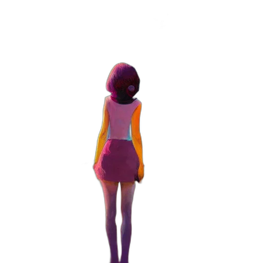 dress, robot, jacket, staff, 3d render, concept art, pixel art, vaporwave transparent PNG cut-out