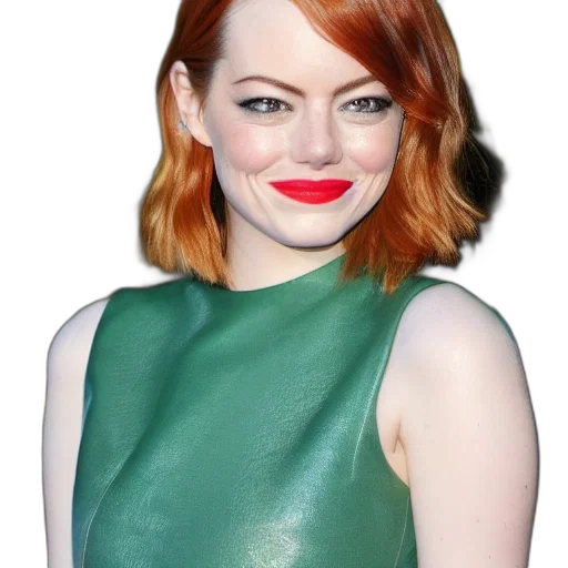 dress, face, hair, jacket, photorealistic, cartoon, green, red transparent PNG cut-out
