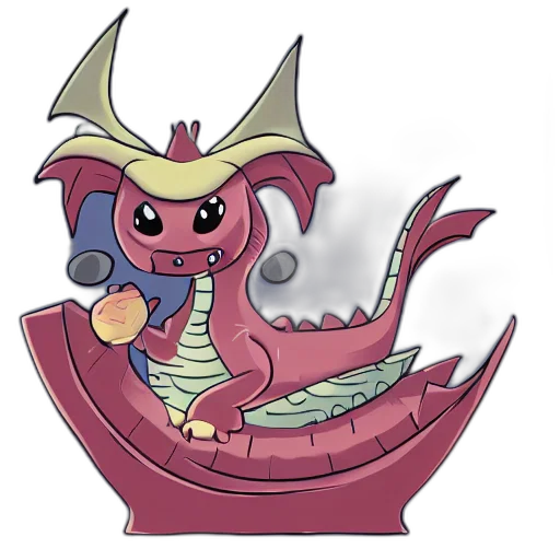 dragon, creature, staff, weapon, concept art, pixel art, 3d render, fantasy art transparent PNG cut-out