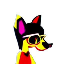 staff, animal, mask, jacket, cartoon, concept art, 3d render, pixel art transparent PNG cut-out