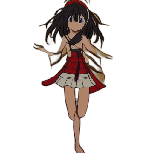 dress, staff, creature, weapon transparent PNG cut-out