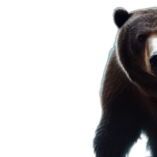 animal, creature, photorealistic, 3d render, portrait, bear, uhd, unreal transparent PNG cut-out