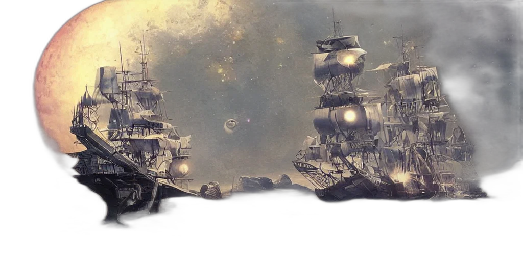 weapon, concept art, fantasy art, 3d render, photorealistic, outer space, fog, underwater transparent PNG cut-out