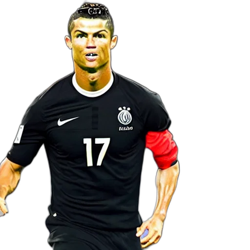 photorealistic, pixel art, cristiano, ronaldo transparent PNG cut-out