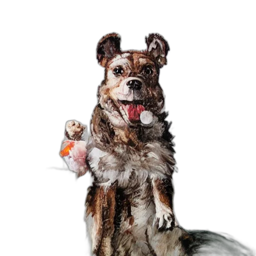 animal, staff, creature, bottle, photorealistic, concept art, painting, dog transparent PNG cut-out
